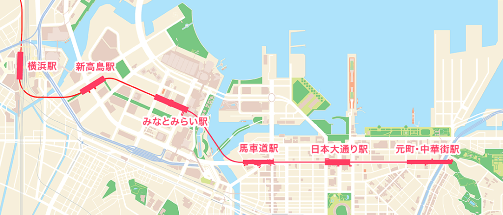 みなとみらい線の路線図