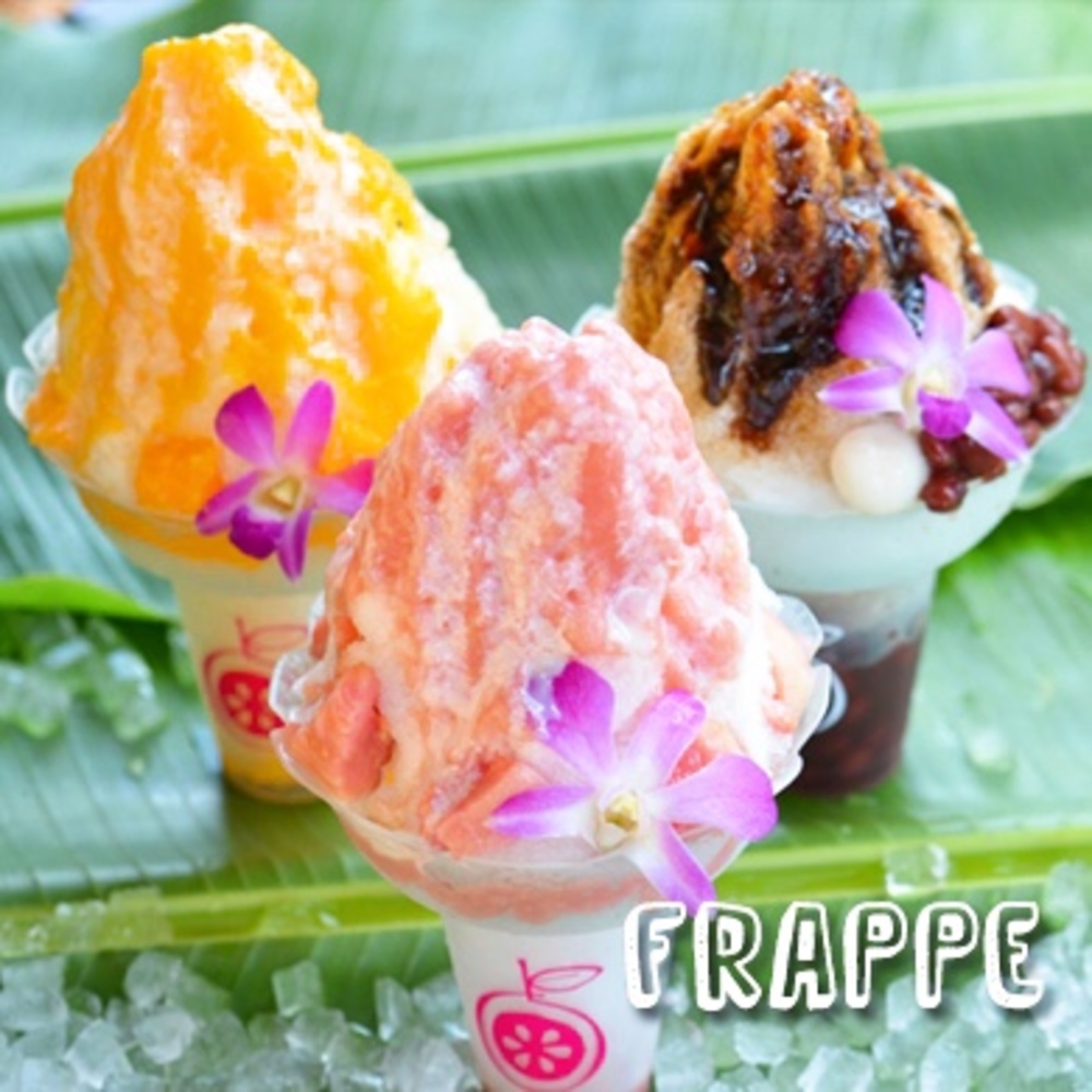 光楽園 人気のフラッペ グァバ マンゴー 島のおばぁの黒蜜ぜんざい