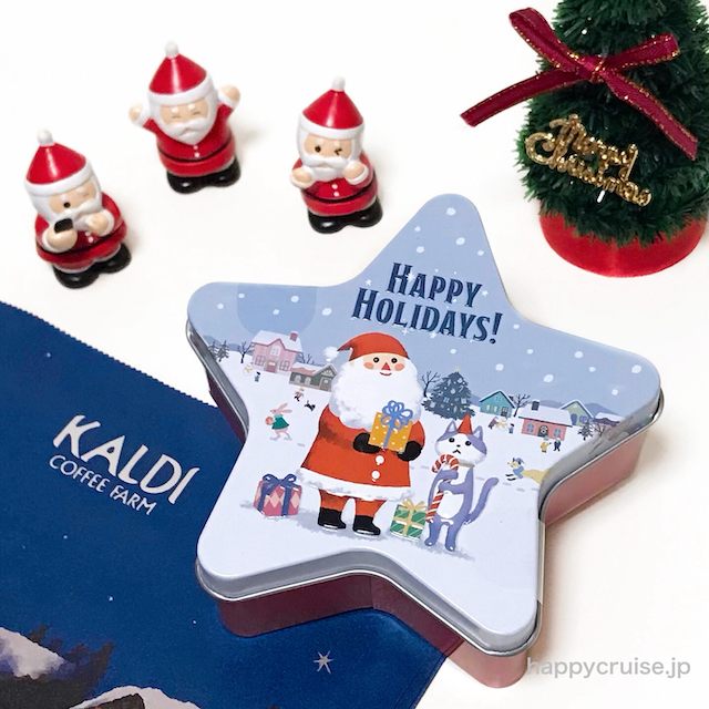 【カルディ】クリスマスクッキー缶　星型 スターシェイプティン