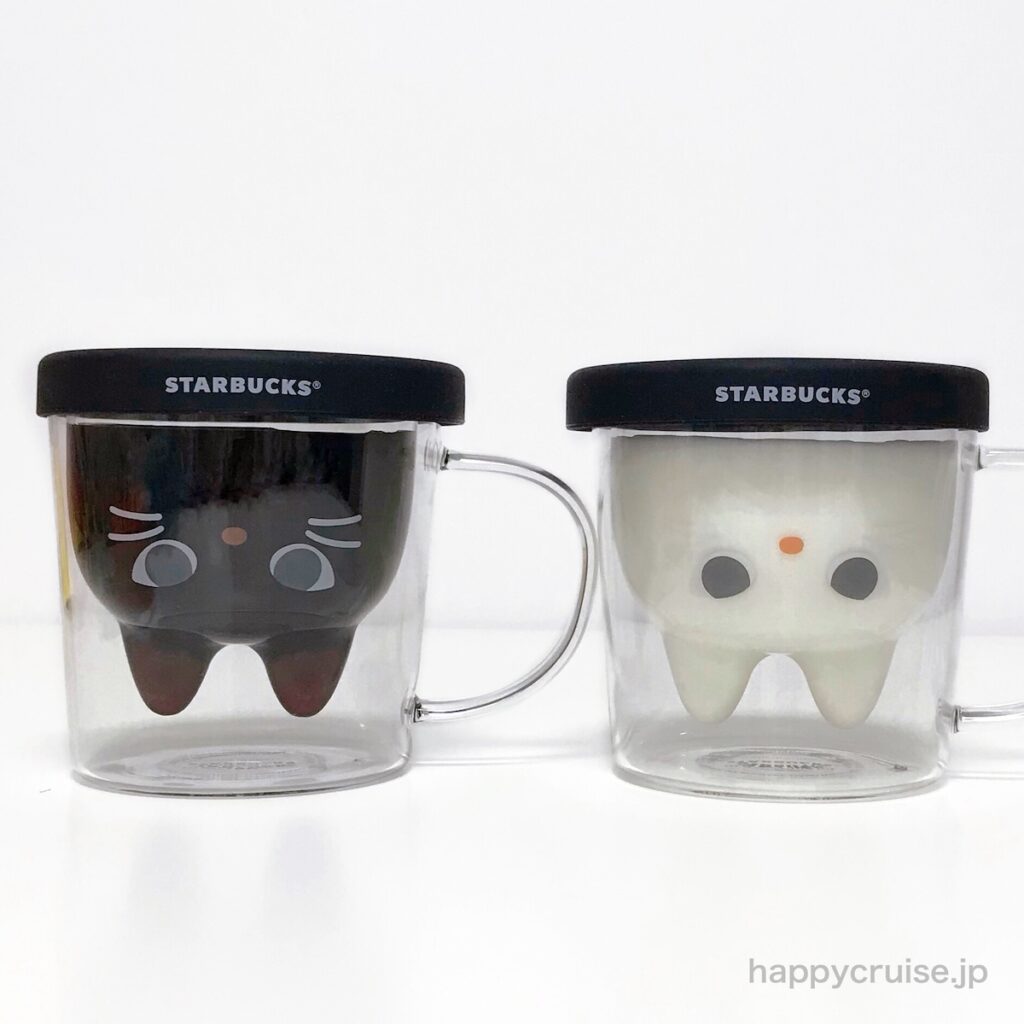 【スタバハロウィン2024】飲み物を注ぐと猫ちゃんが‥♡ダブルウォールグラスマグが可愛すぎる〜!!