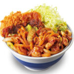 【かつや】春の背徳グルメ！『ホルモン焼きうどん×チキンカツの合い盛り』新作きたーーーッ！
