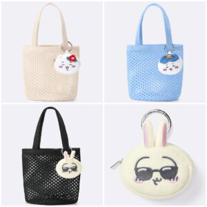 争奪戦必至♡【GU×ちいかわ】ちいかわ、ハチワレ、うさぎのミニポーチつきネットバッグが激かわでしょ♡