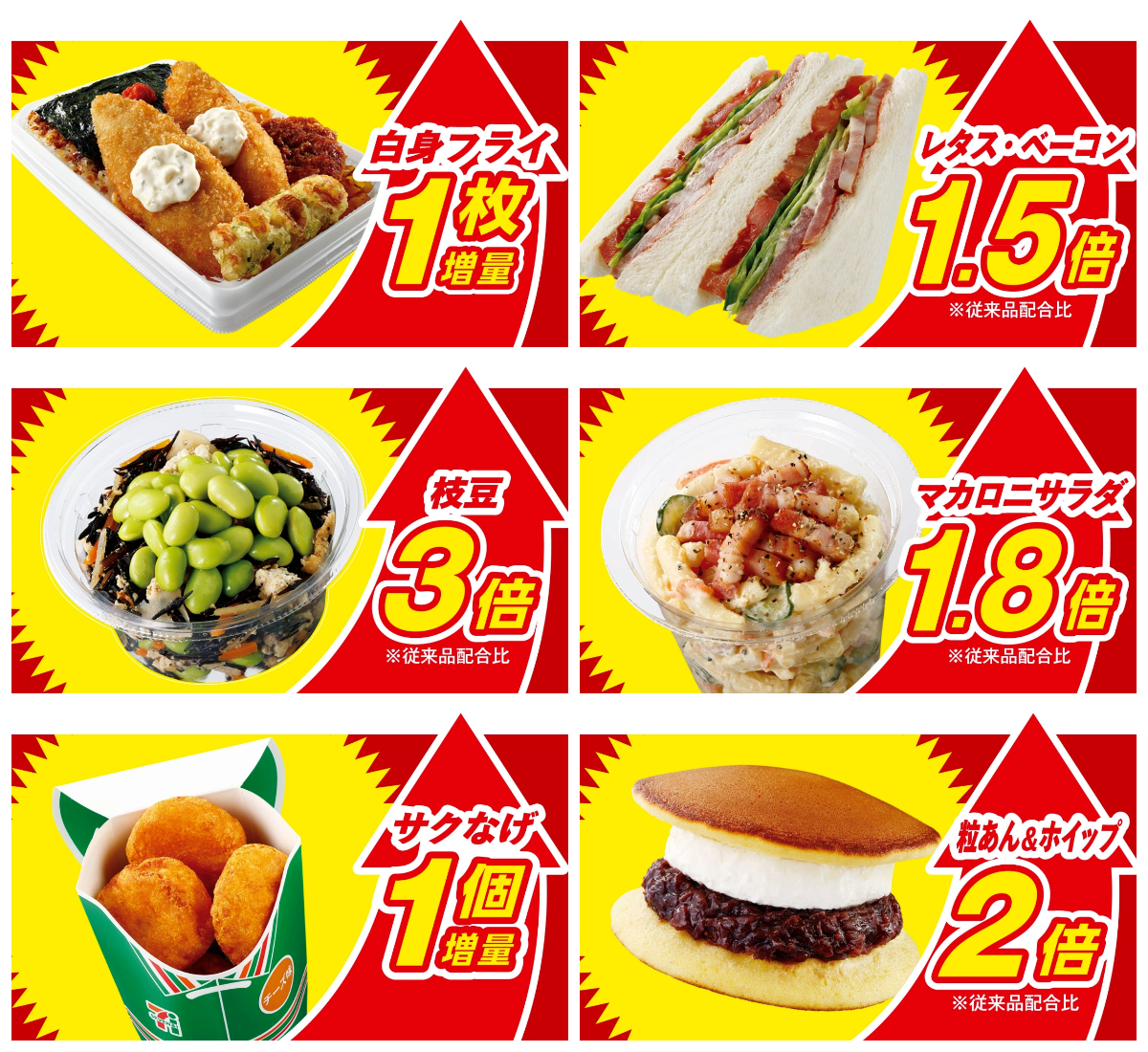 【セブンイレブン】お値段そのまま『増量祭第2弾』きたーーーッ!お得すぎる全9種類を一挙紹介!