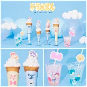 【ドラえもん×ジェラートピケカフェ】ふんわりお昼寝ポーズが可愛すぎ♡夏限定ひんやりスイーツが登場♪