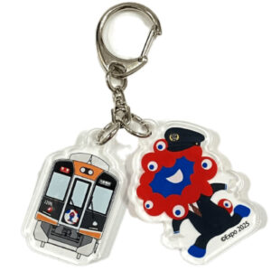 大阪・関西万博【ミャクミャク＆阪神電車】コラボ第2弾！駅員ミャクミャクの2連キーホルダーが登場！