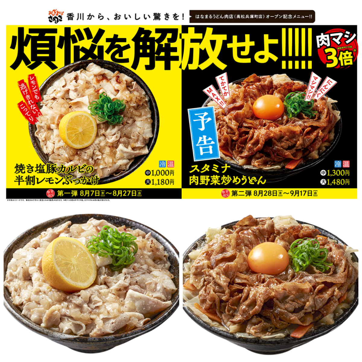 【はなまるうどん】肉マシ3倍きたーーーッ！“背徳肉盛りうどん”が全国店舗に新登場！
