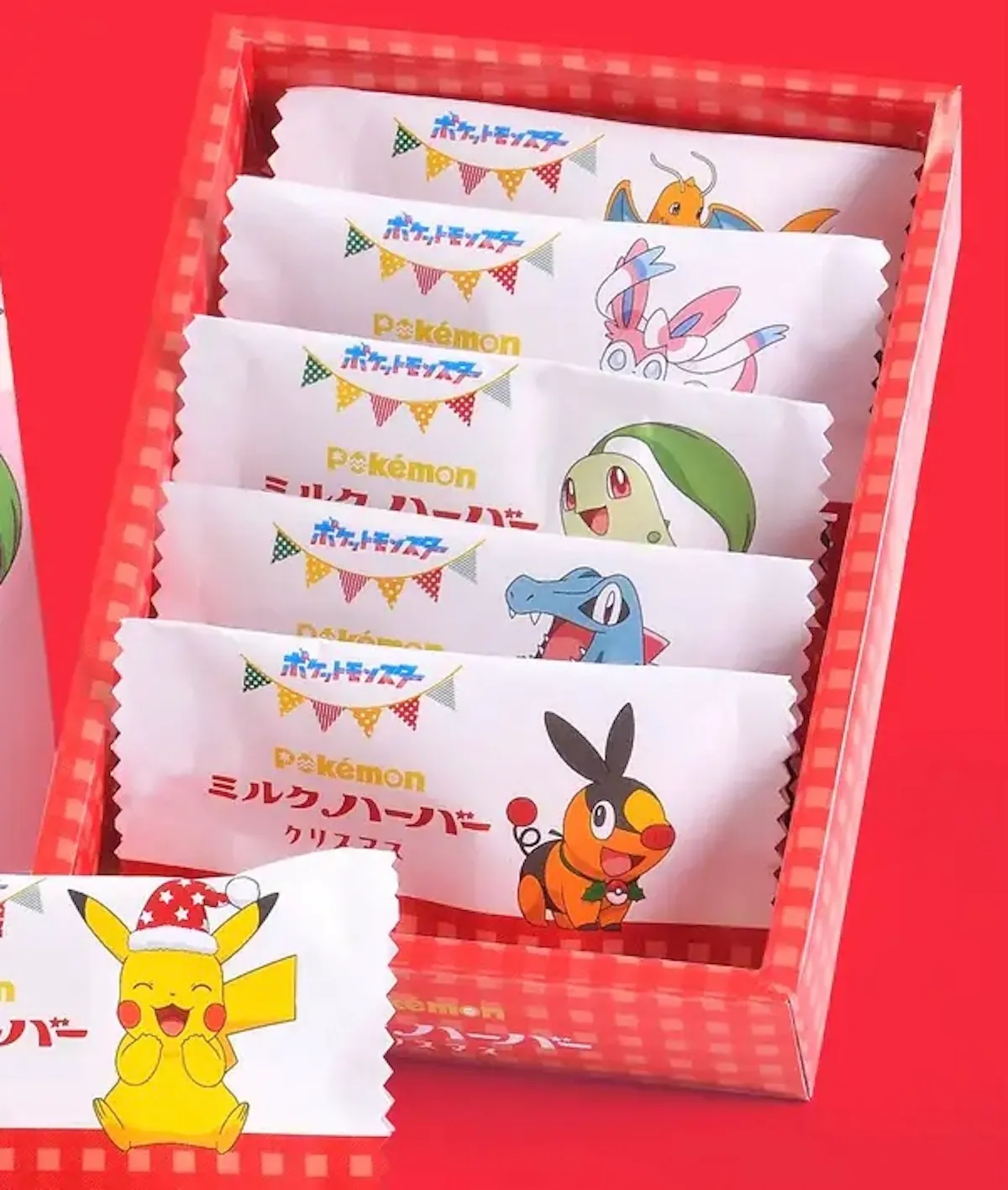【ありあけ】『ポケモンミルクハーバークリスマス』2025年11月1日(土)〜12月25日(木)まで期間限定で新登場!ピカチュウやイーブイ、ワニノコたちがクリスマスデザインに♡