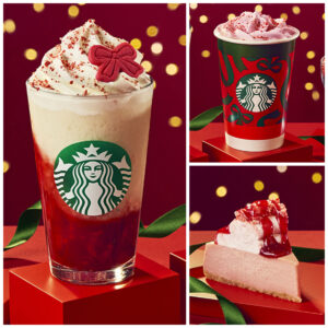 【スタバ新作ホリデー2025】クリスマス気分を先取り♡華やかな苺の『ジョイフルメドレー』フラペ&ティーラテ新登場♪