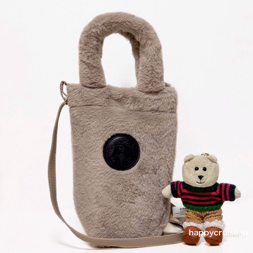 【スタバホリデー2025第2弾】もこもこファーが可愛い♡2WAYボトルショルダーは冬のおでかけバッグに大活躍！