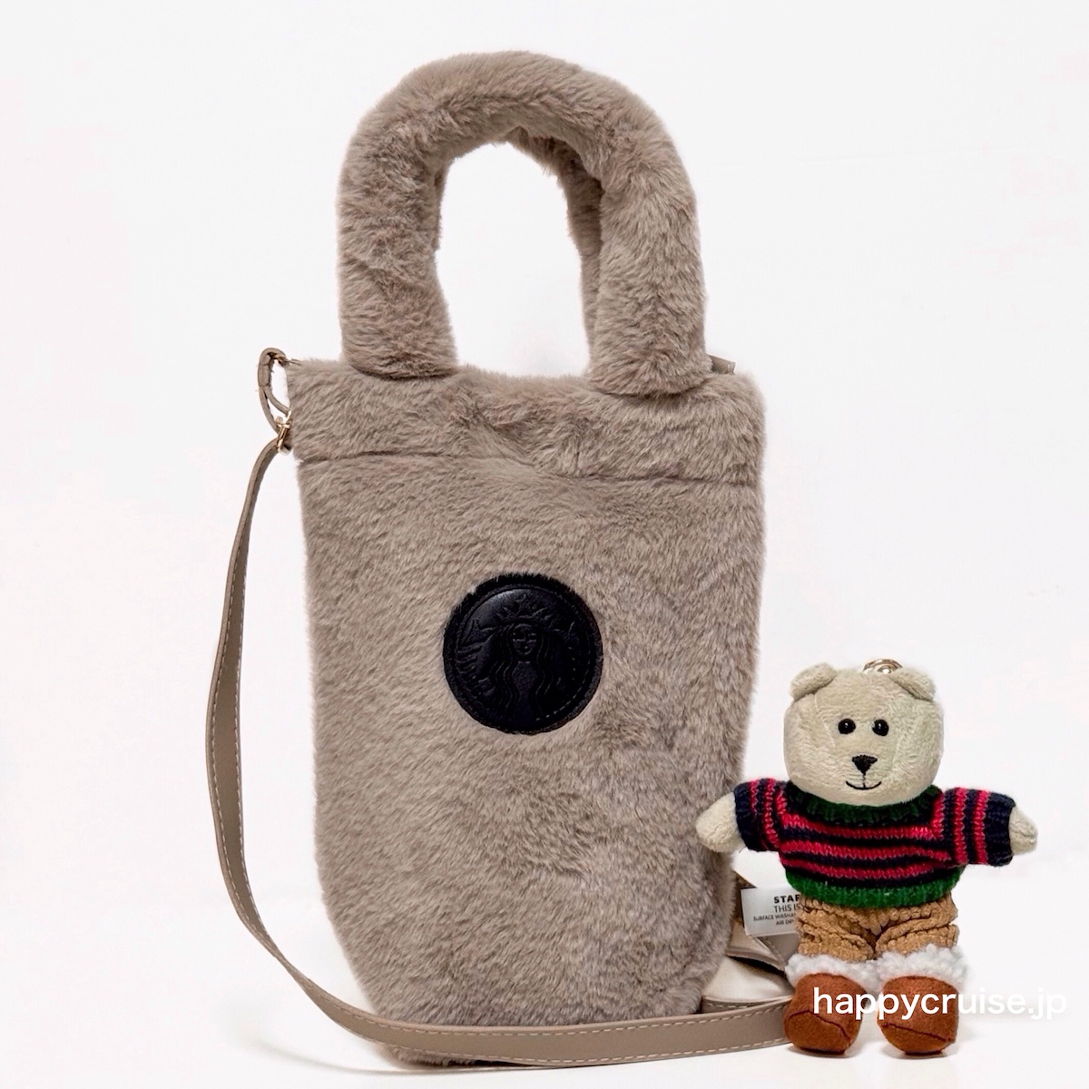 【スタバホリデー2025第2弾】もこもこファーが可愛い♡2WAYボトルショルダーは冬のおでかけバッグに大活躍！