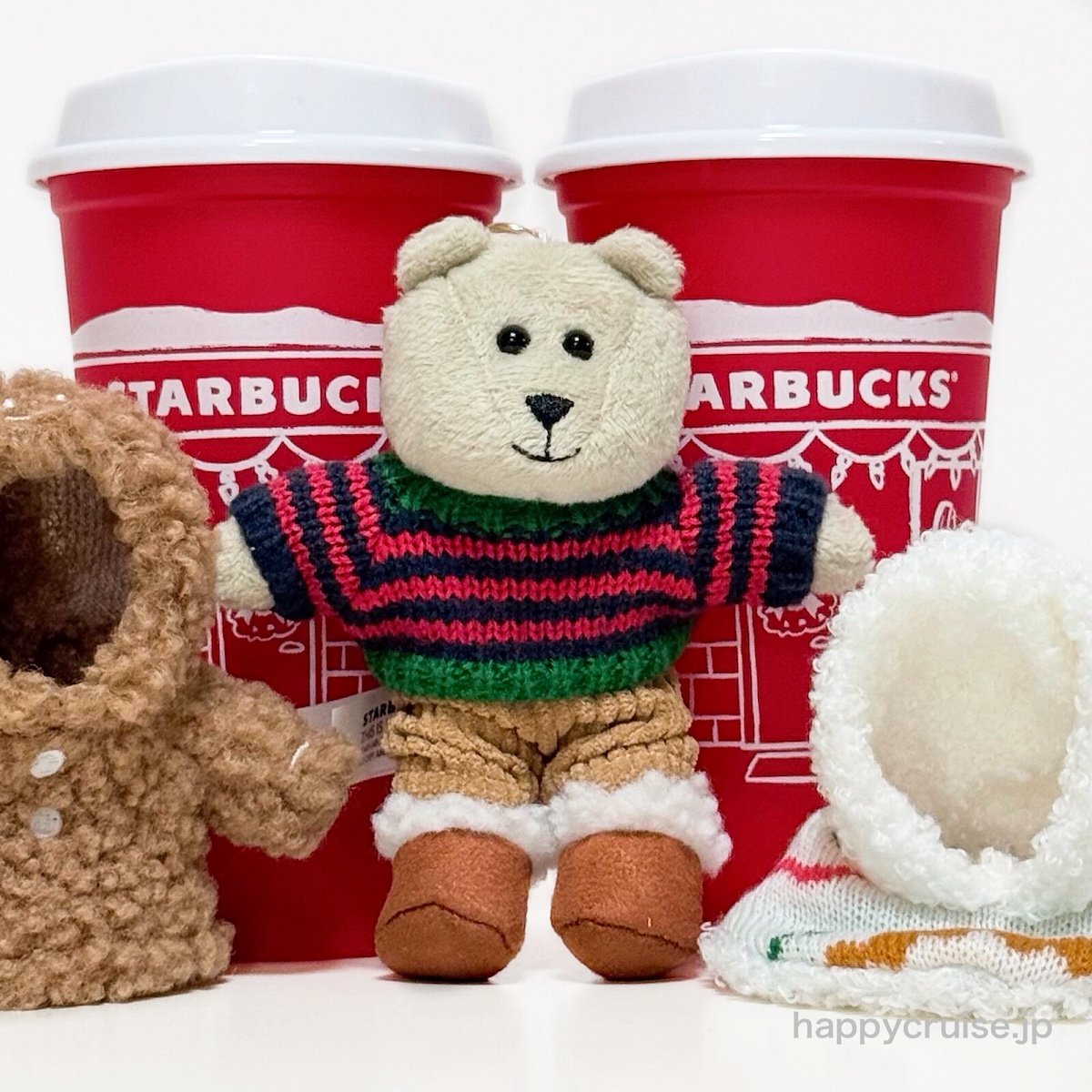 【スタバホリデー2025】着せ替えベアリスタMiniがめっちゃ可愛い〜♡ボアジャケットやニットケープ入り!