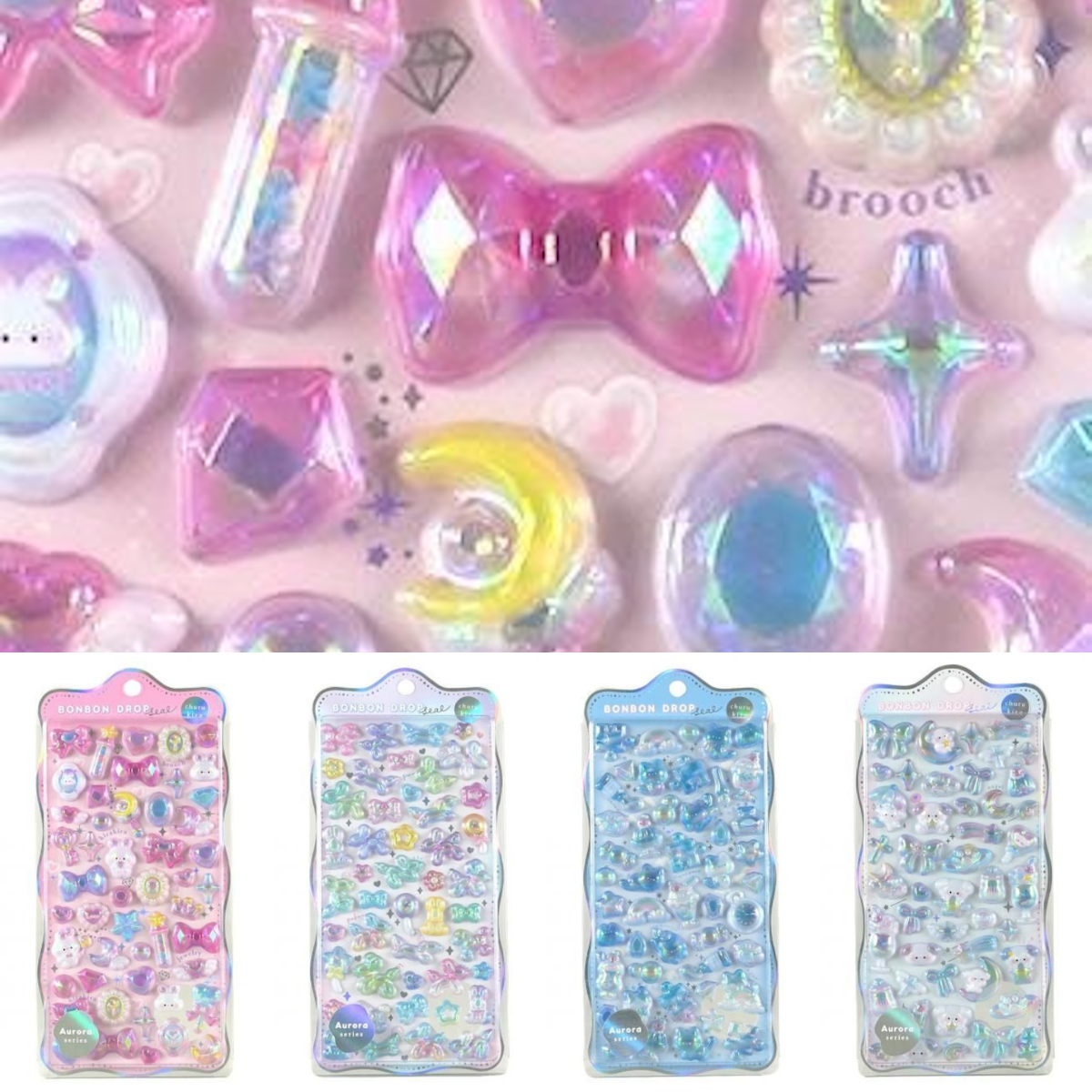 【ボンボンドロップシール】ちゅるキラ感がかわいい！クーリアのボンドロ「churukiraシリーズ」4柄の再販きたーっ♡