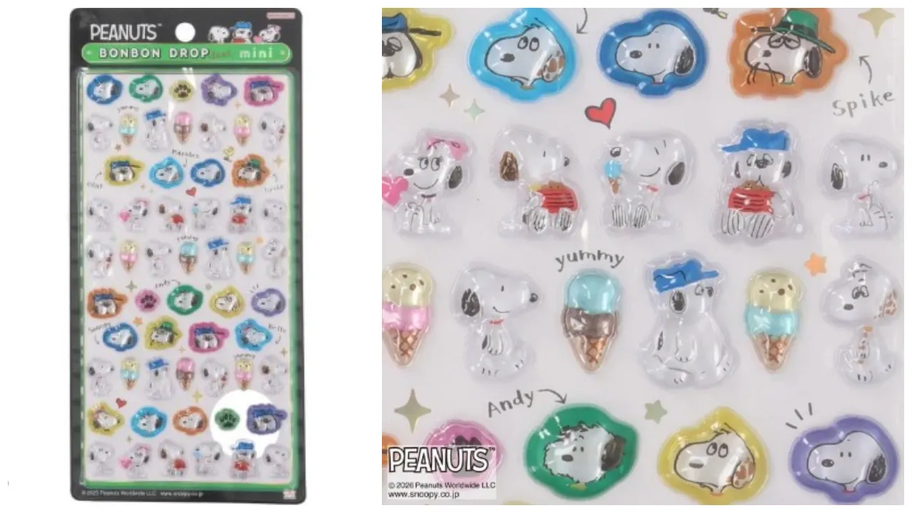 ボンボンドロップシールミニ スヌーピー(PEANUTS 兄弟)500円(税込550円)