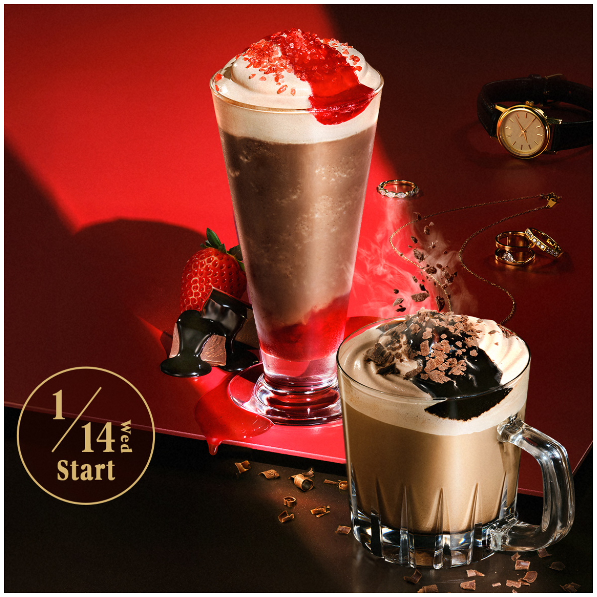 【スタバ】バレンタイン新作♡「カカオ＆ストロベリー」フラペ登場！癒しのムースラテも♡