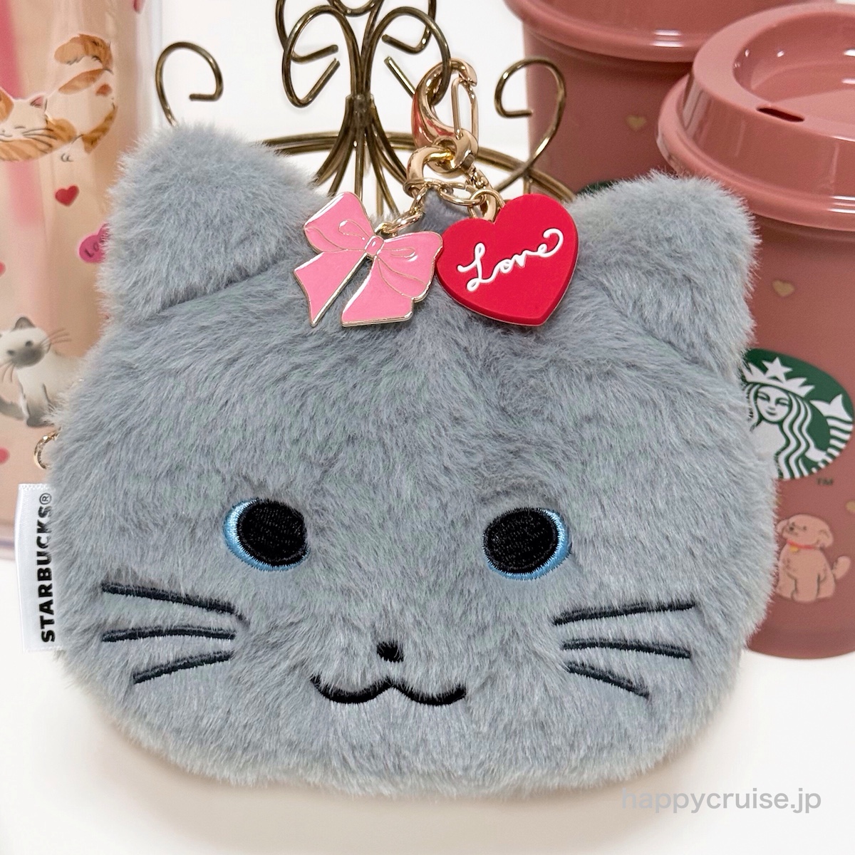 猫好きさん必見♡【スタババレンタイン2026】ふわふわキャットのファーポーチがめっちゃ可愛い〜♡