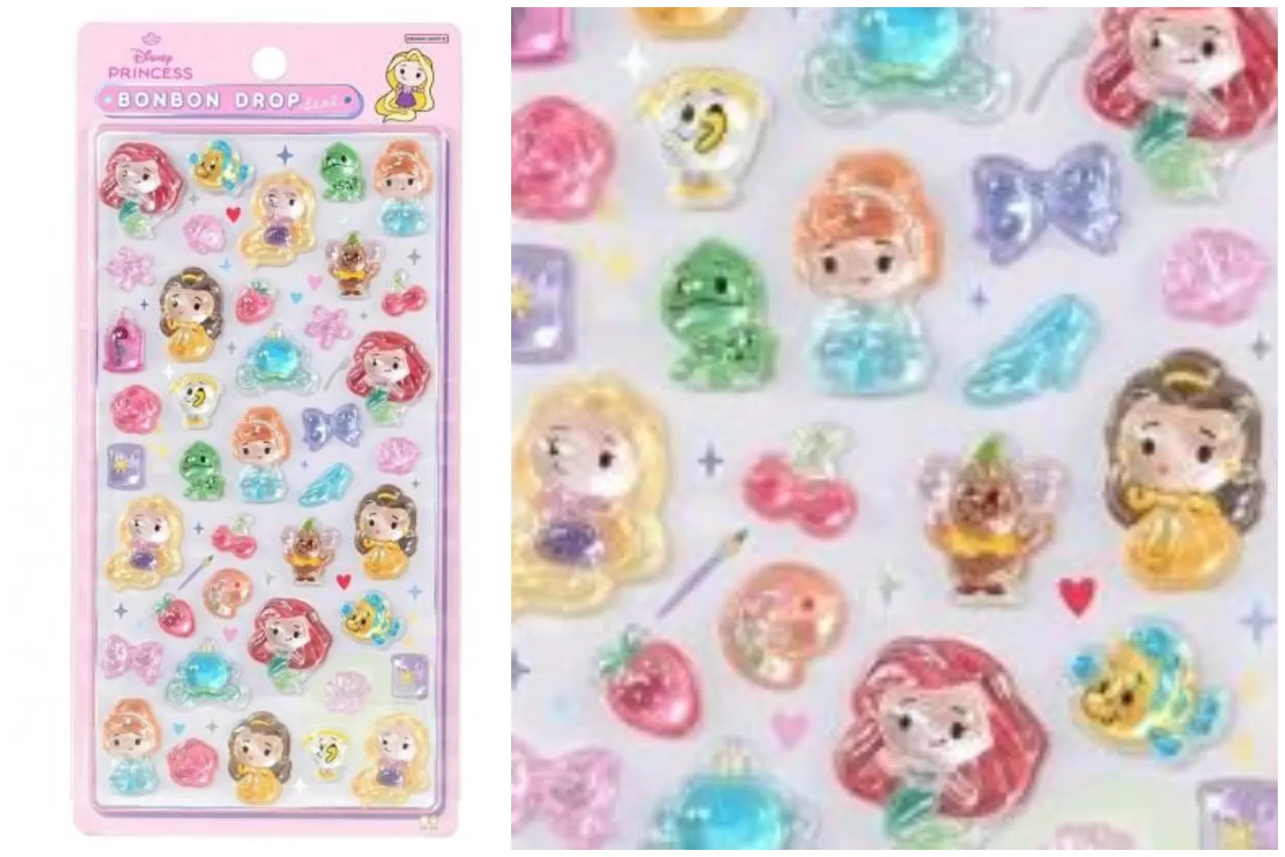 【ボンボンドロップシール】ディズニー第2弾「ディズニープリンセス」¥550(税込)