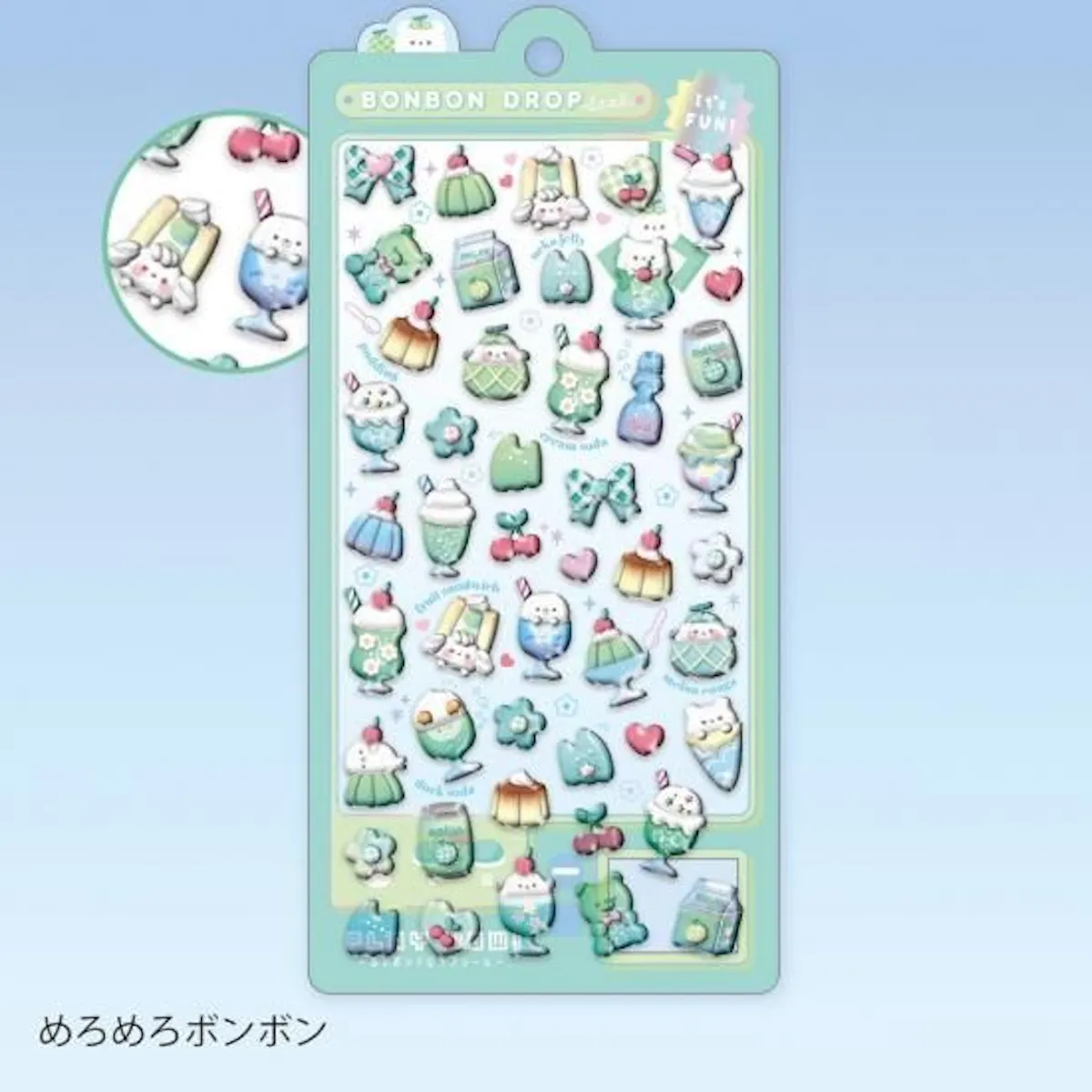 【ボンボンドロップシール】クーリアオリジナル柄「めろめろボンボン」(It's FUN)