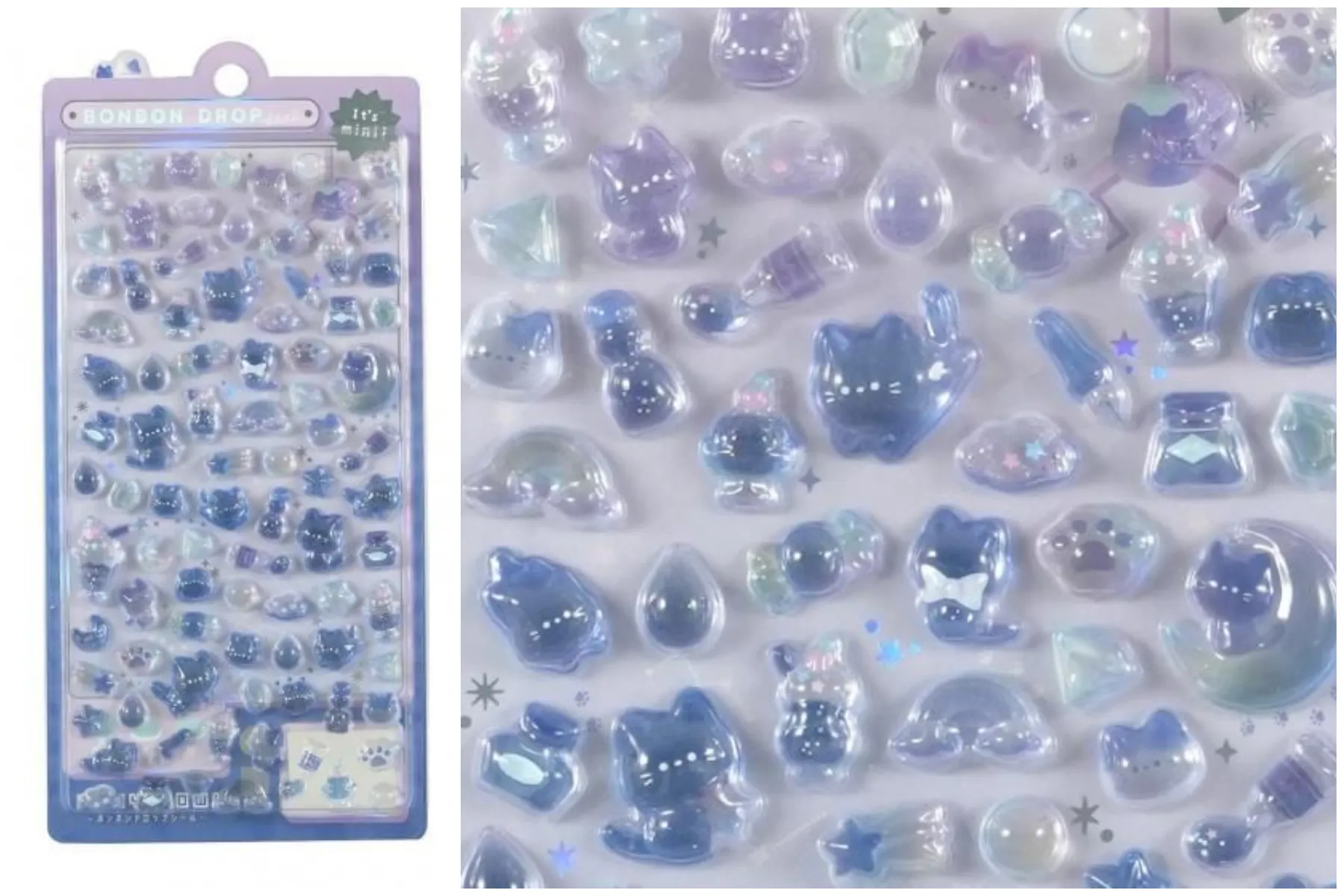 【ボンボンドロップシールミニ】ボンボンドロップシール ミニ/よるねこボンボン