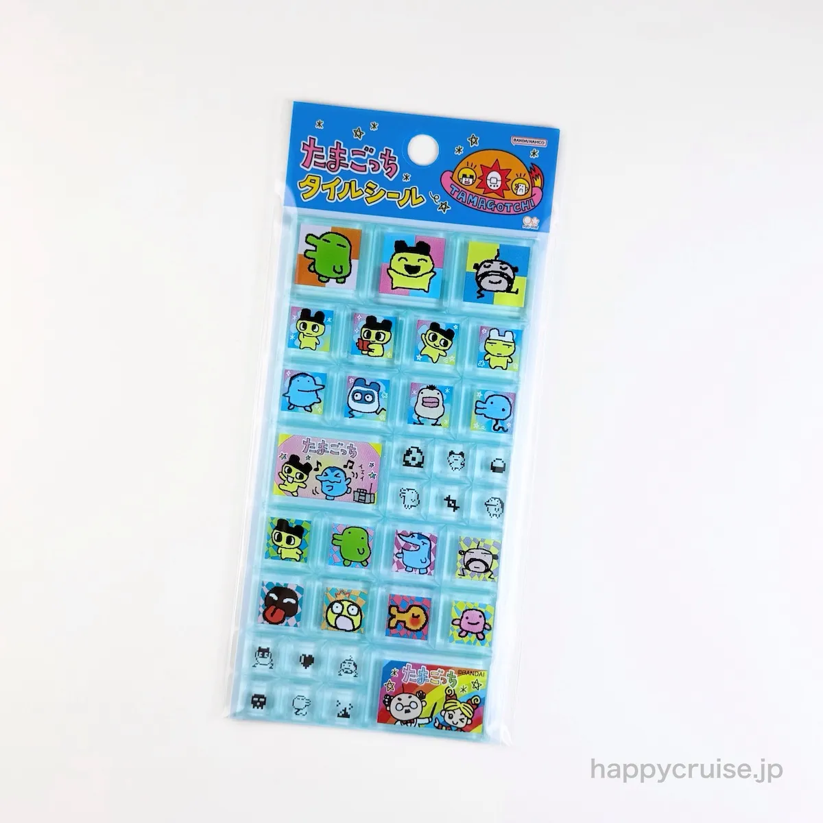 【たまごっちタイルシール】初代「たまごっち(まめっち)」と「新種発見!!たまごっち(みみっち)」デザイン