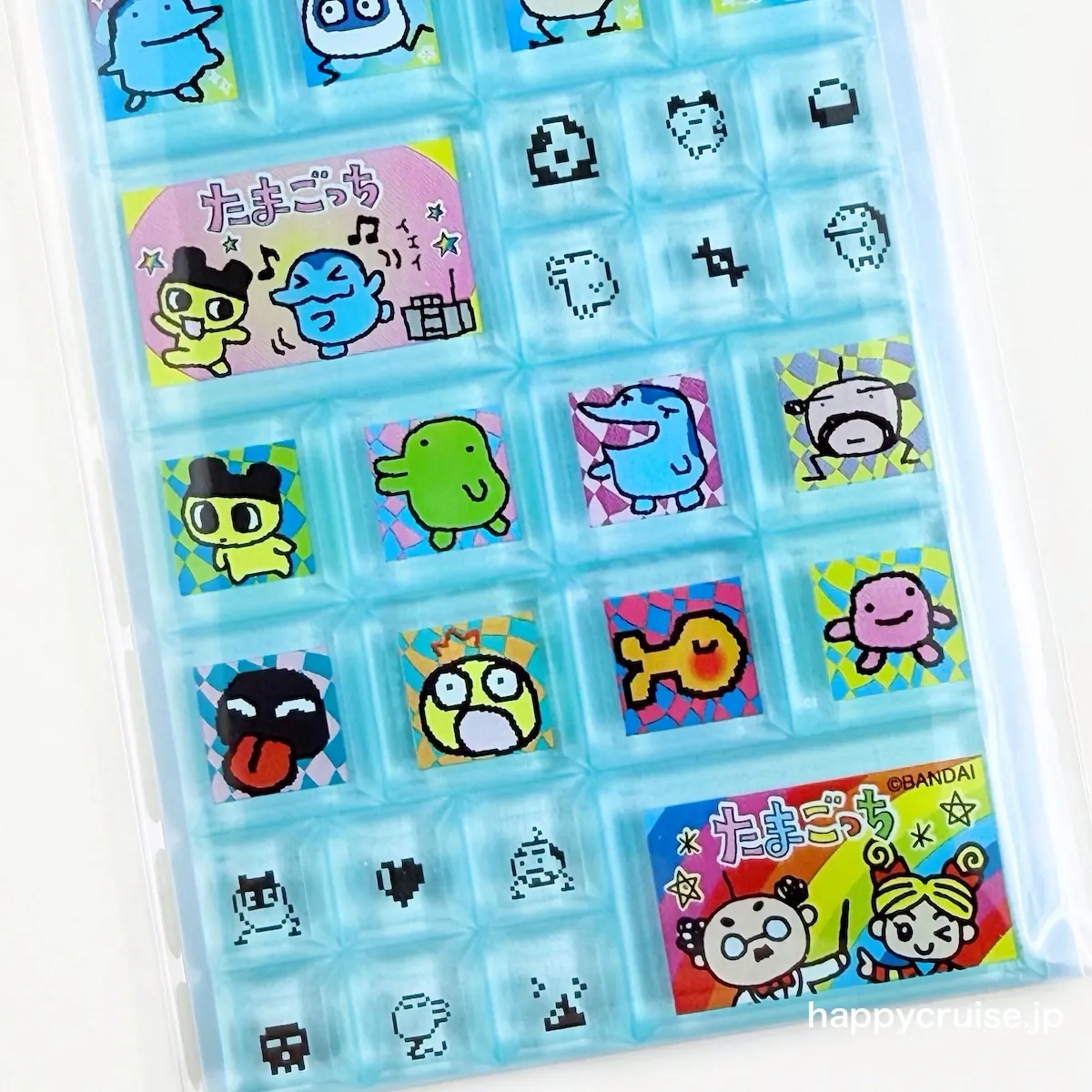 【たまごっちタイルシール】初代「たまごっち(まめっち)」と「新種発見!!たまごっち(みみっち)」デザイン
