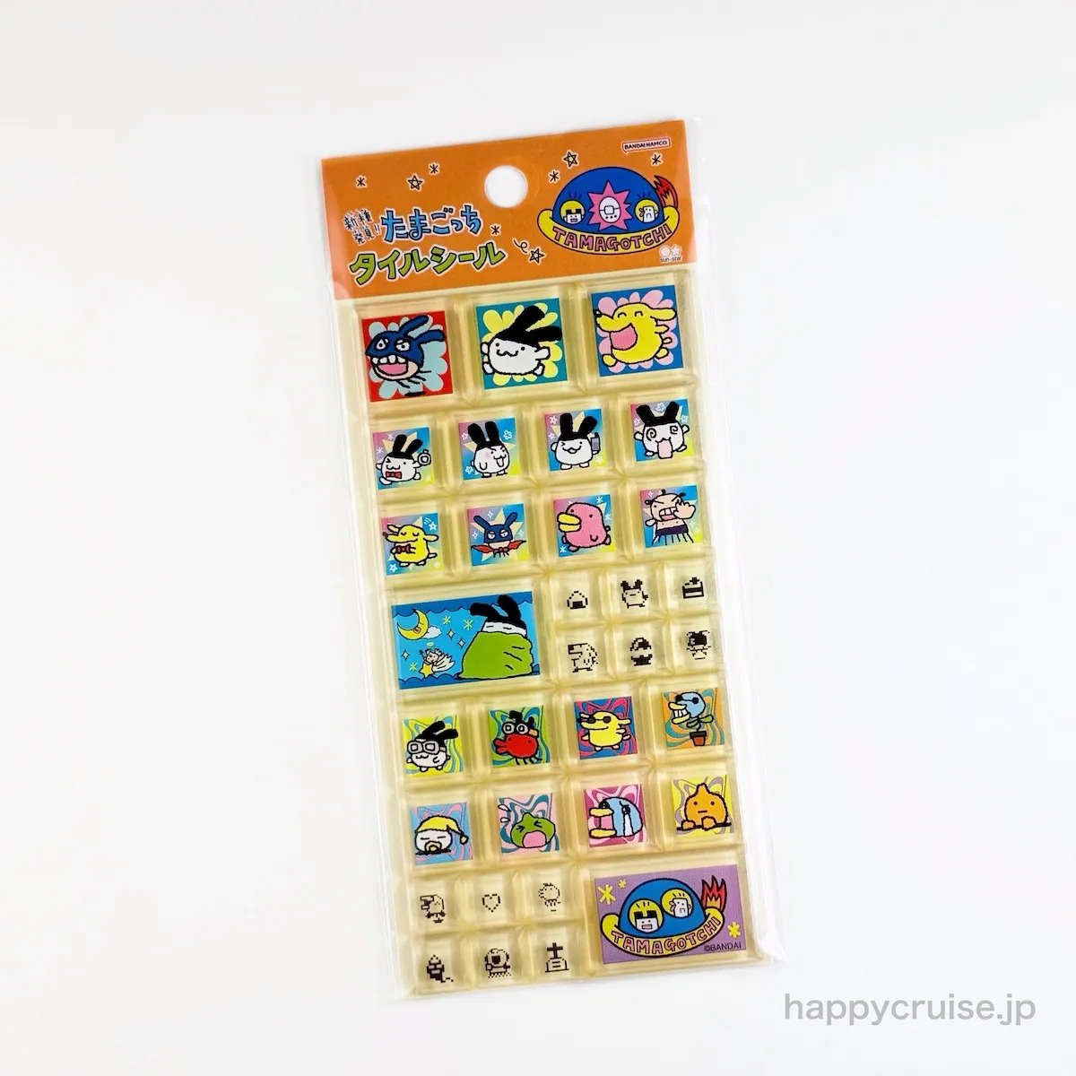 【たまごっちタイルシール】初代「たまごっち(まめっち)」と「新種発見!!たまごっち(みみっち)」デザイン