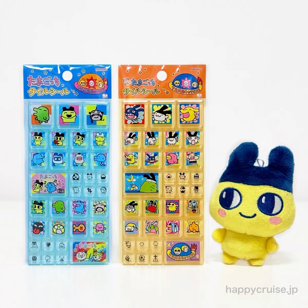 【たまごっちタイルシール】初代「たまごっち(まめっち)」と「新種発見!!たまごっち(みみっち)」デザイン