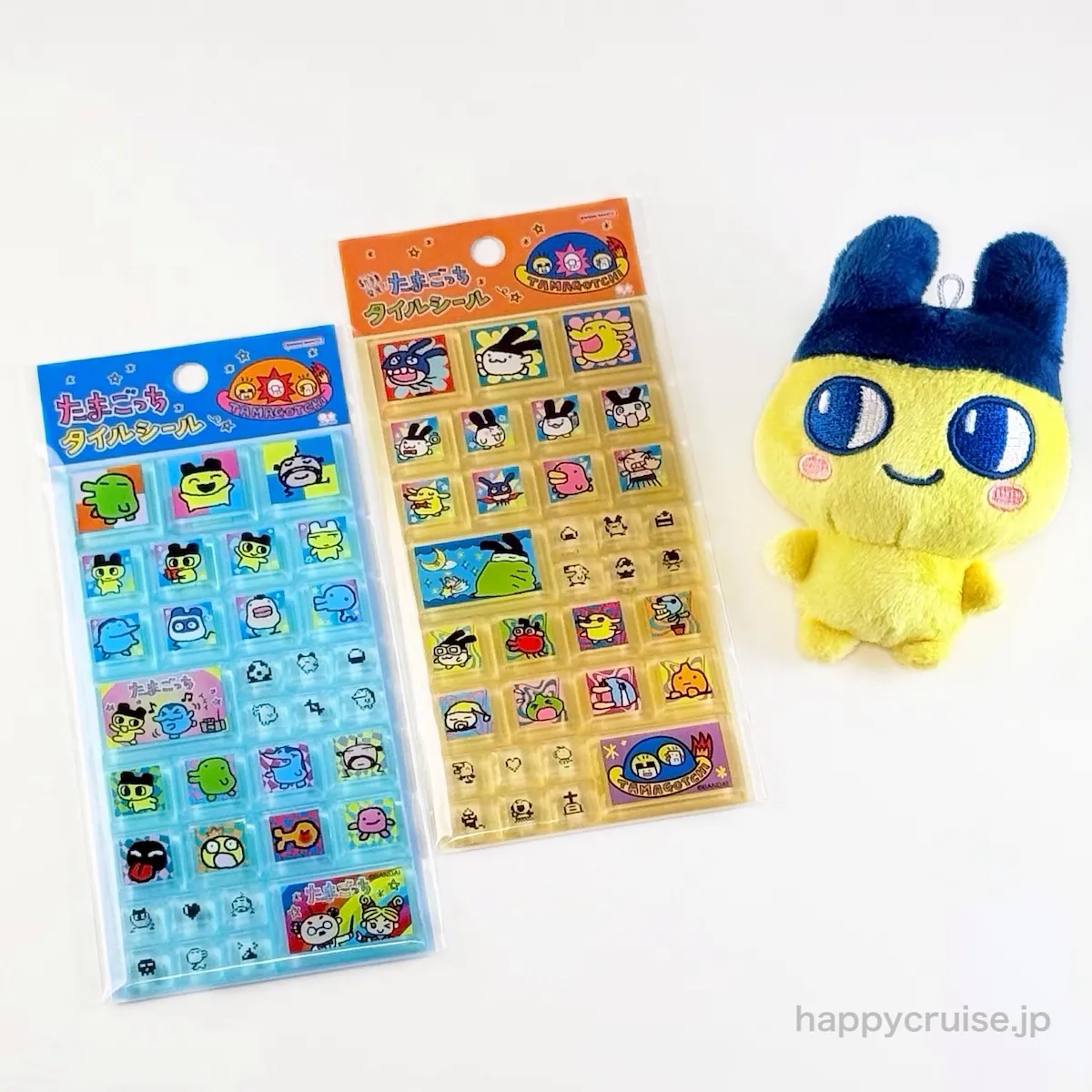 【たまごっちタイルシール】初代「たまごっち(まめっち)」と「新種発見!!たまごっち(みみっち)」デザイン