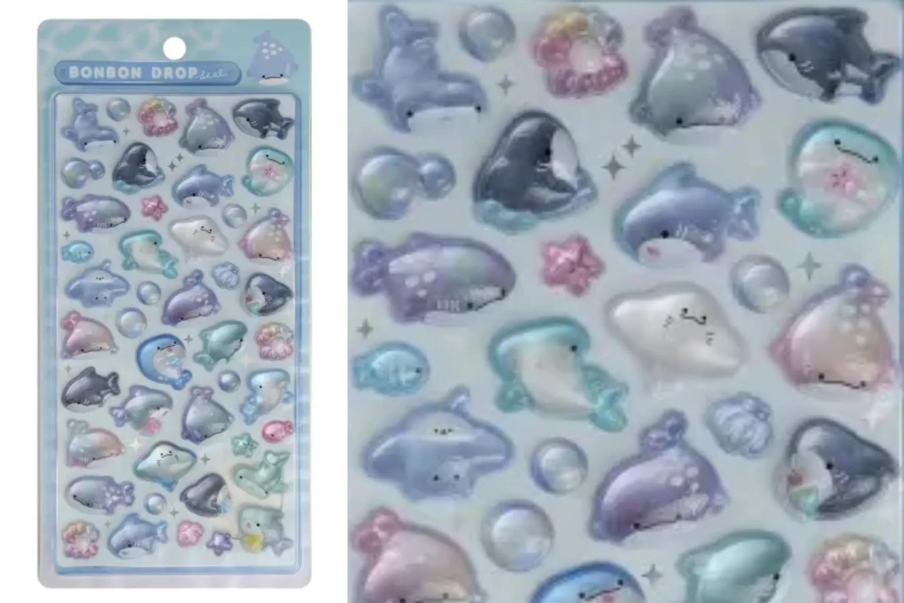 【ボンボンドロップシール】 海のいきものたち(サメ)94681