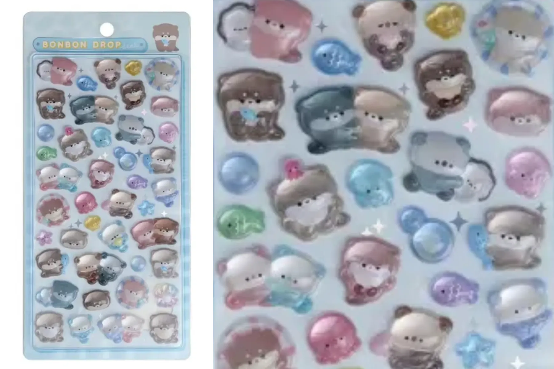 【ボンボンドロップシール】 海のいきものたち(カワウソ)94683