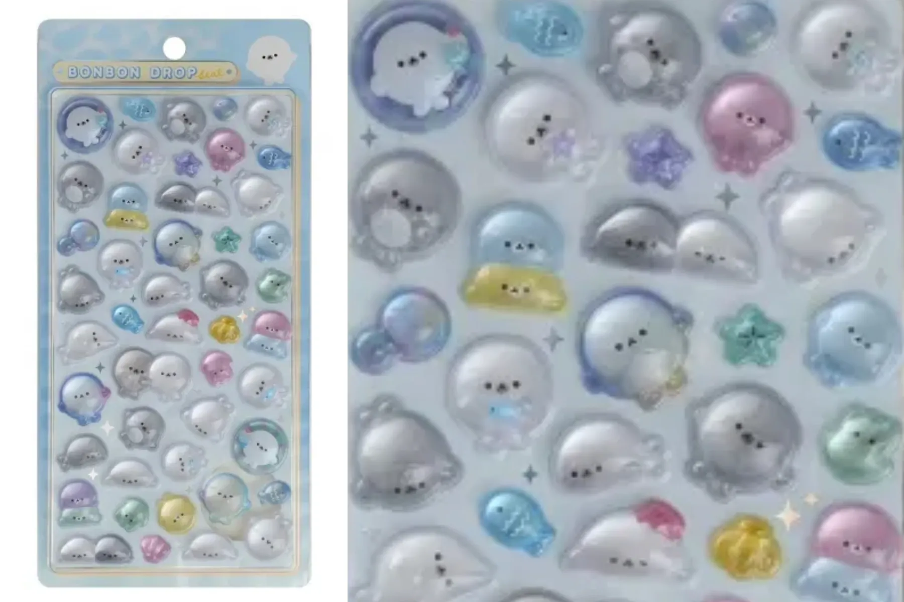 【ボンボンドロップシール】 海のいきものたち(アザラシ)94686