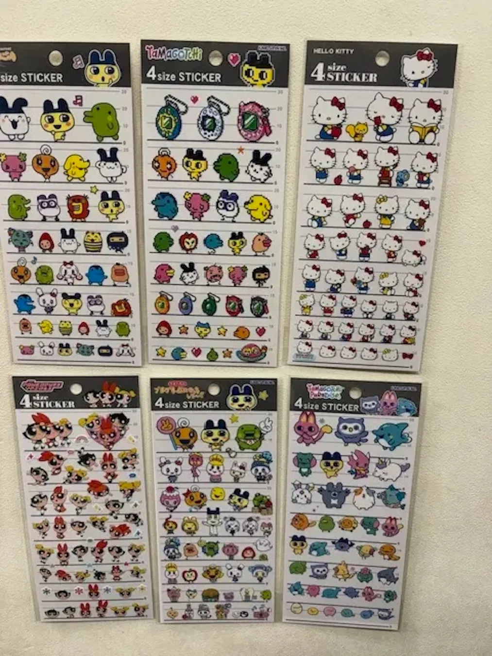 【キディランドららぽーと富士見店】4サイズステッカー「たまごっち・サンリオ・パワパフ」抽選販売