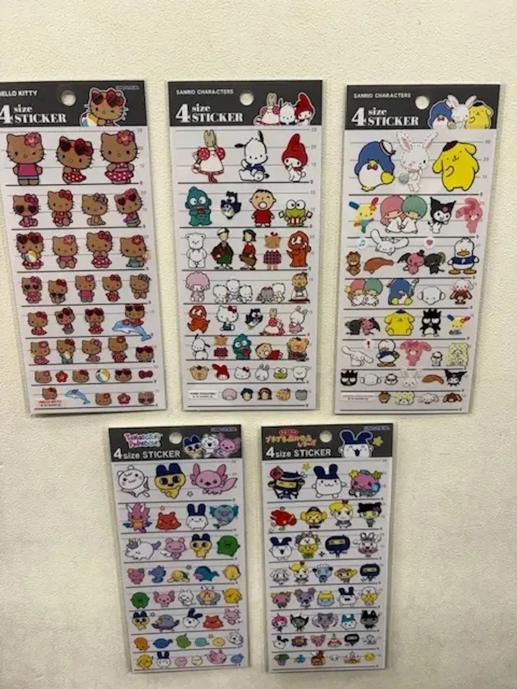 【キディランドららぽーと富士見店】4サイズステッカー「たまごっち・サンリオ・パワパフ」抽選販売