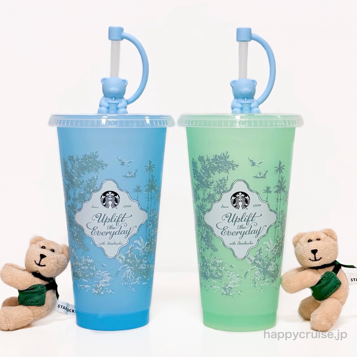 【スタバ春2026】くまのストローキャップ付き！色が変わる『リユーザブルカップ』が可愛すぎる〜♡