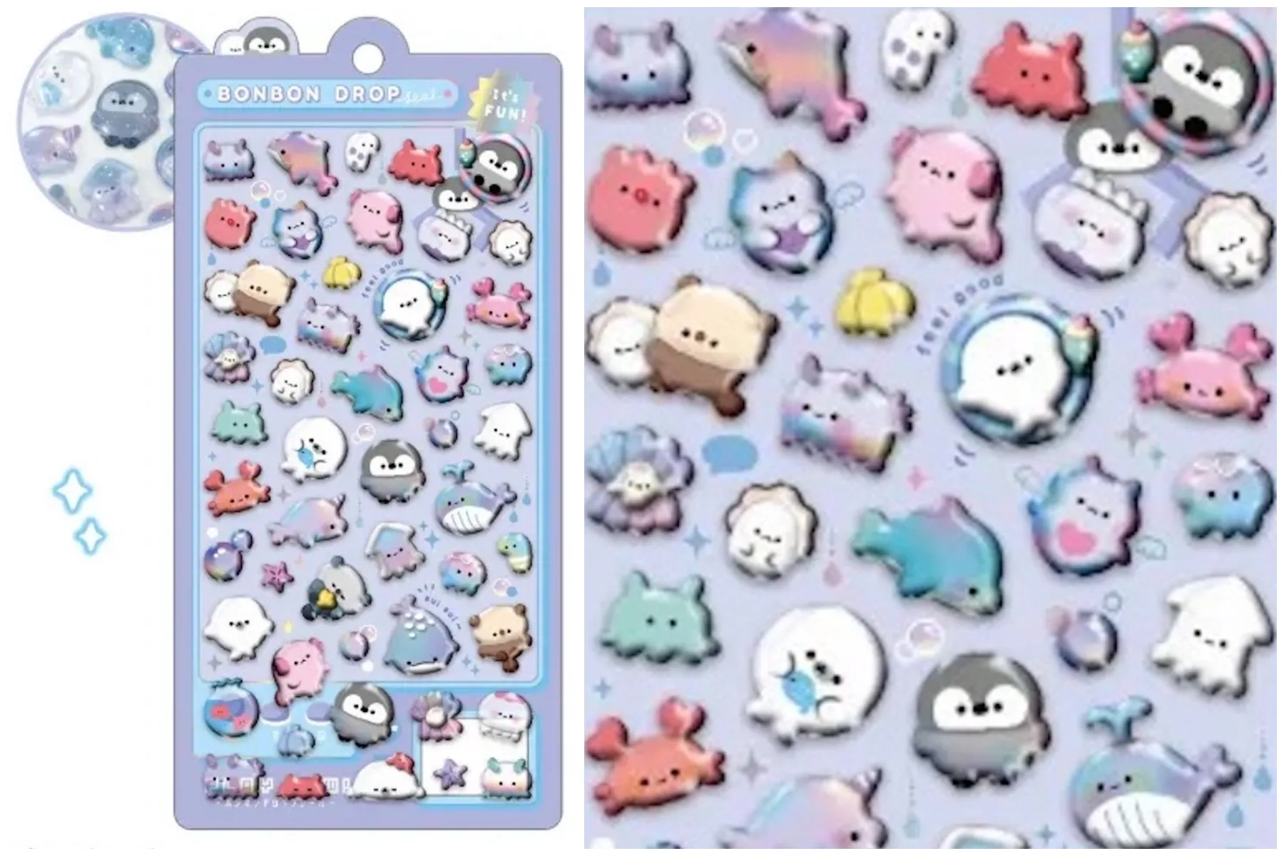 【ボンボンドロップシール】クーリアオリジナル柄「ぷかぷかボンボン」81183(It's FUN)