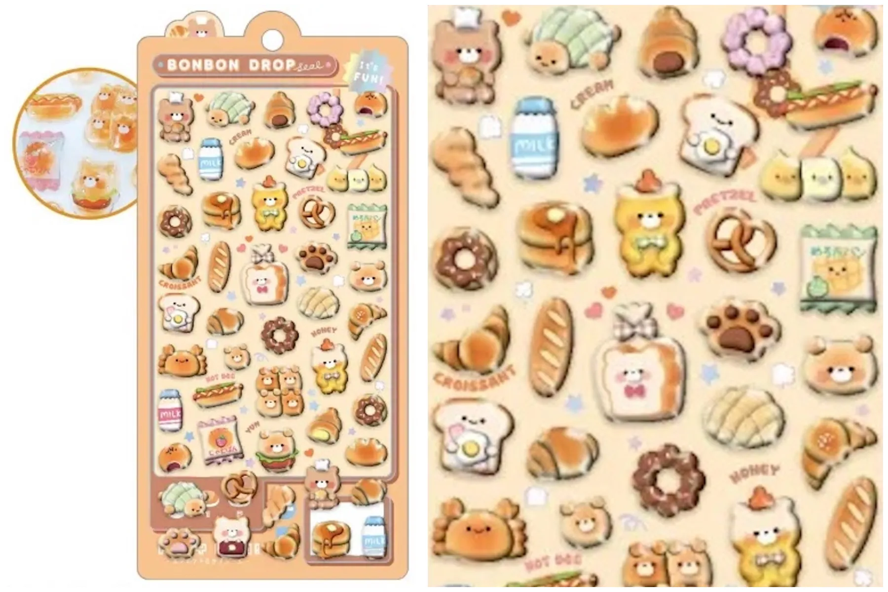 【ボンボンドロップシール】クーリアオリジナル柄「ほかほかボンボン」91052(It's FUN)