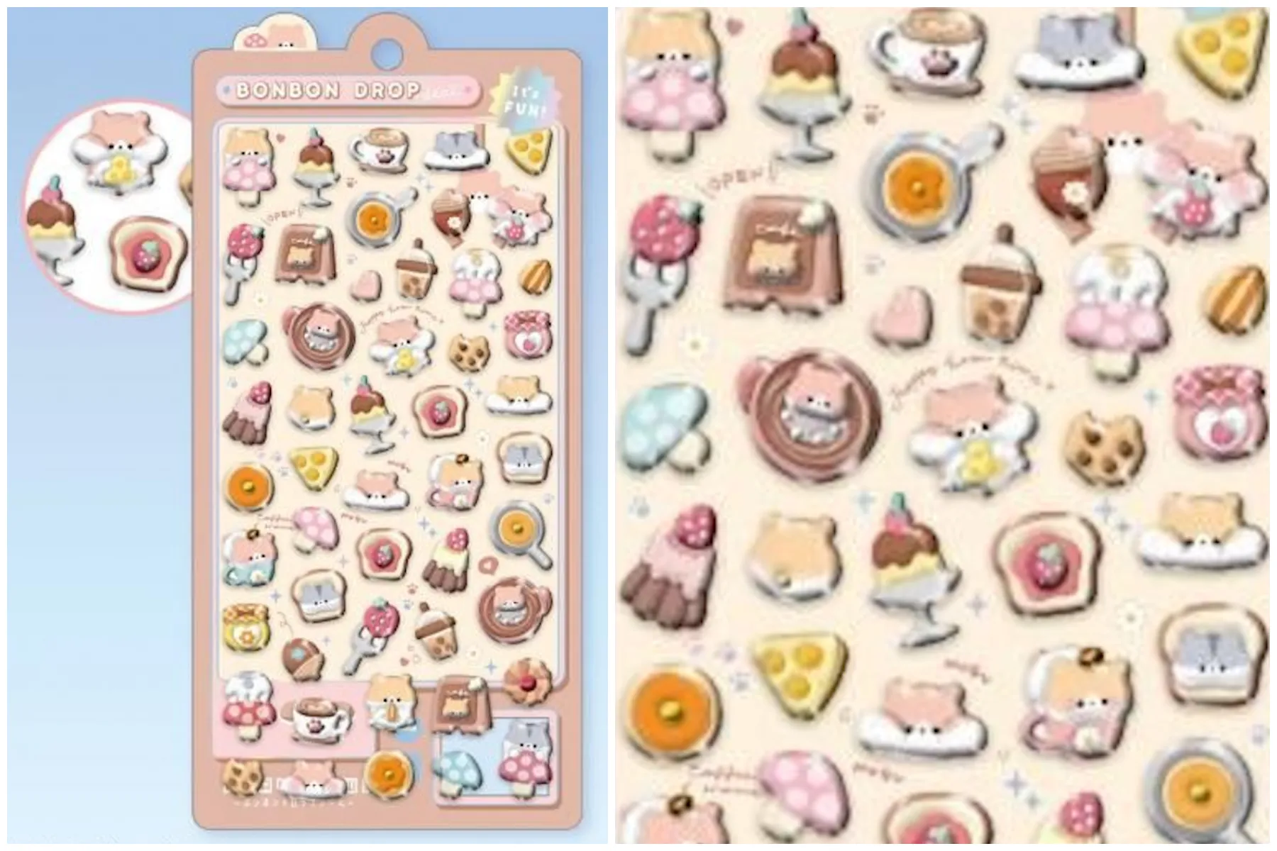 【ボンボンドロップシール】クーリアオリジナル柄「はむはむボンボン」91123(It's FUN)