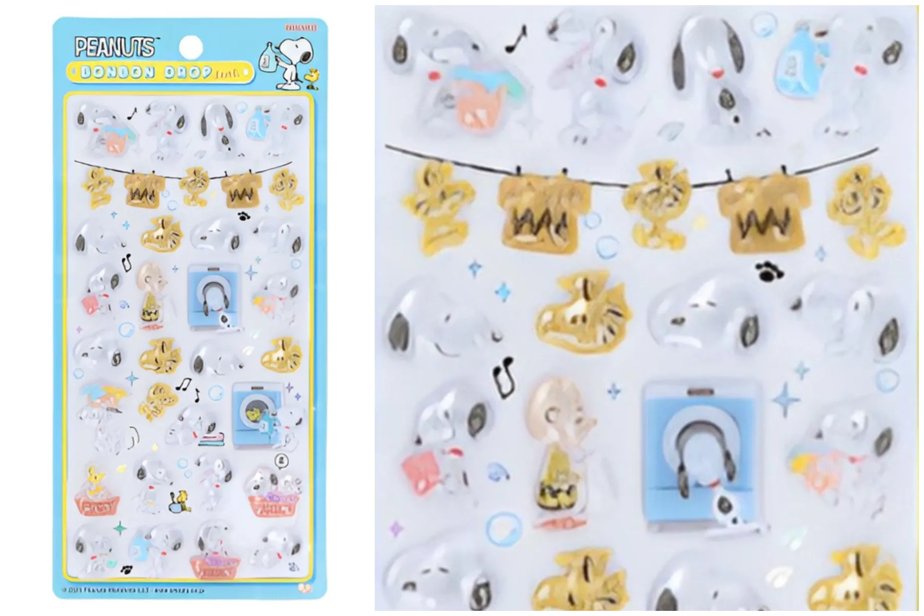 【ボンボンドロップシール】スヌーピー第2弾「ランドリー」ブルー