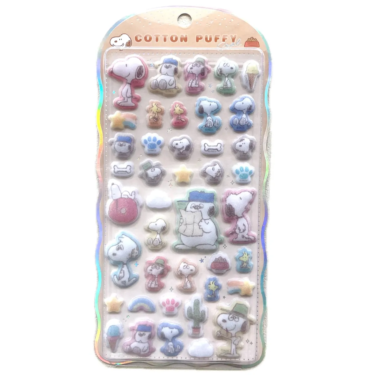 キデイランド【スヌーピータウンショップ】PEANUTS コットンパフィーシール「スヌーピー ブラザーズ」「Snoopys brothers」