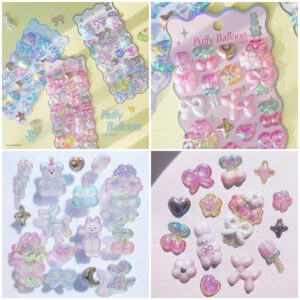 【クーリア新作】4月発売の「パフィーバルーンステッカー」が争奪戦の予感…！オーロラに輝く立体シールに一目惚れ♡