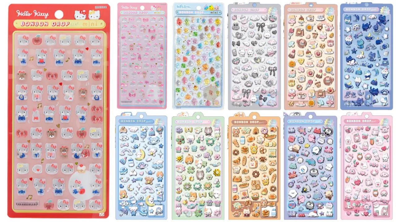 【ボンボンドロップシール】サンリオ(ハローキティ)・しずくちゃん・オリジナル