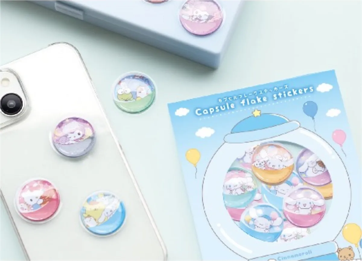 【カプセルフレークステッカーズ】サンリオキャラクターズ(立体シール)