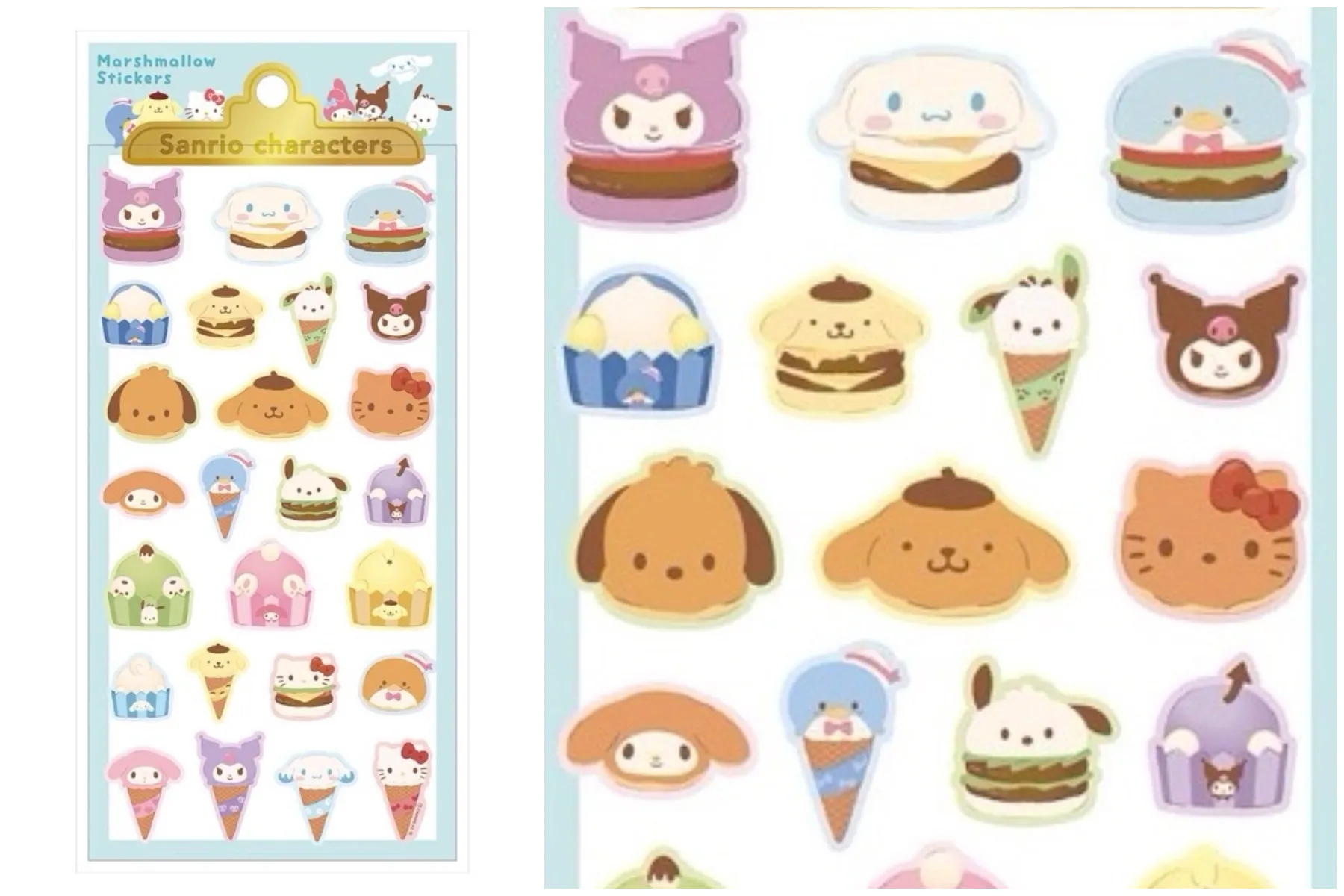 サンリオ マシュマロステッカーズ (フード/集合)立体シール
