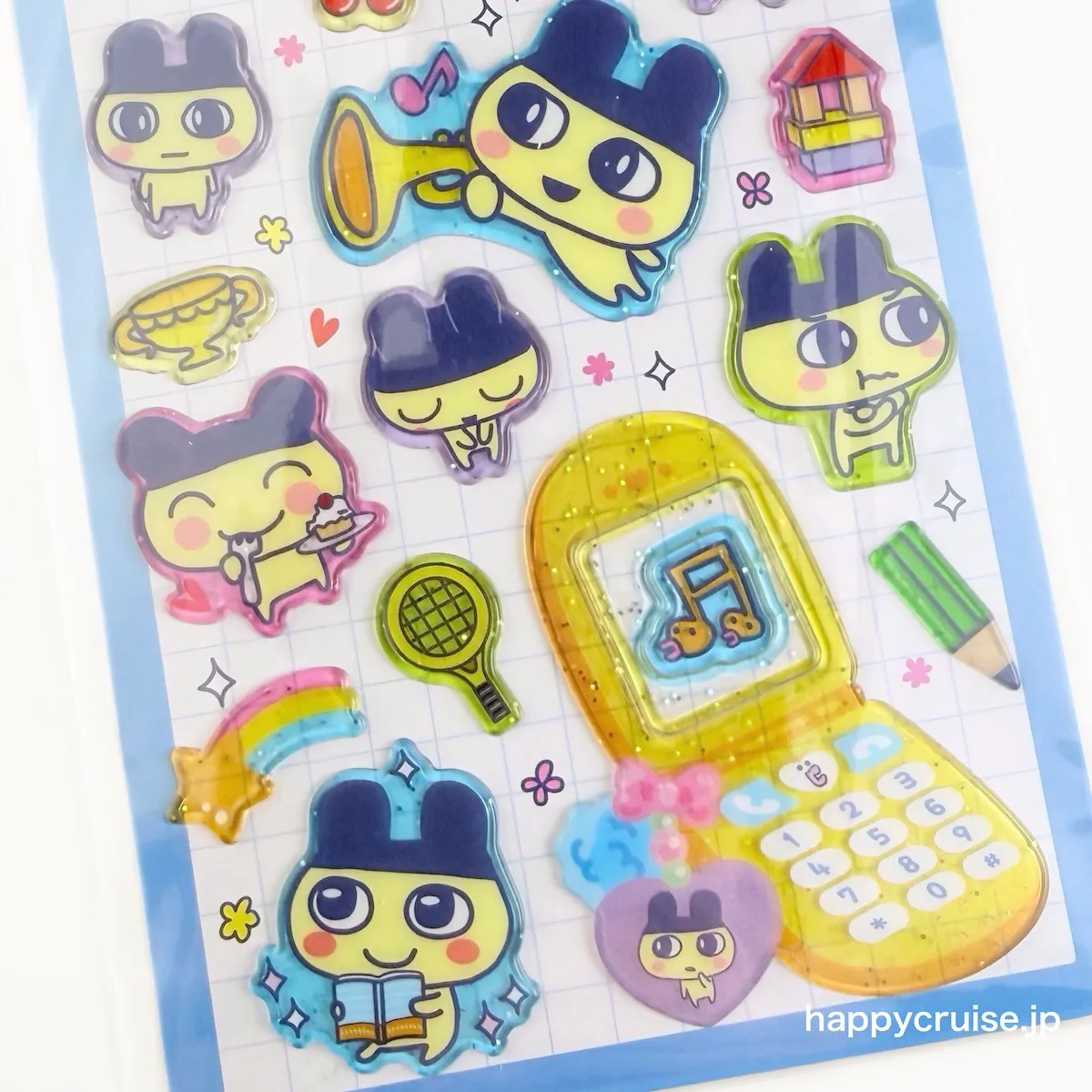 【たまごっち】この「まめっち」は反則級！ガラケーデザインの立体シール「平成はっぴーフォンステッカーズ」が可愛すぎた♡（HAPPY CRUISE オリジナル記事）