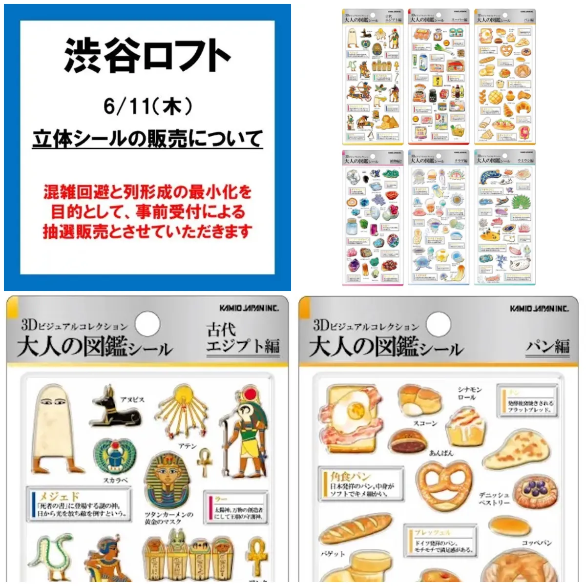 6/5(金)締切【渋谷ロフト(東京都)】3D大人の図鑑シール抽選販売♡6月11日(木)購入整理券！抽選エントリースタート！
