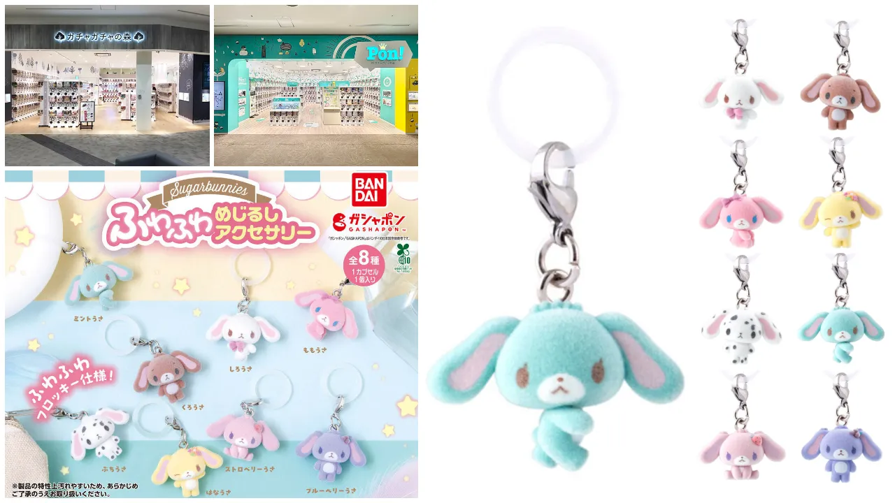 ガチャガチャの森・Pon! イオンモール堺鉄砲町店(大阪府) シュガーバニーズ ふわふわめじるしアクセサリー抽選販売の告知画像