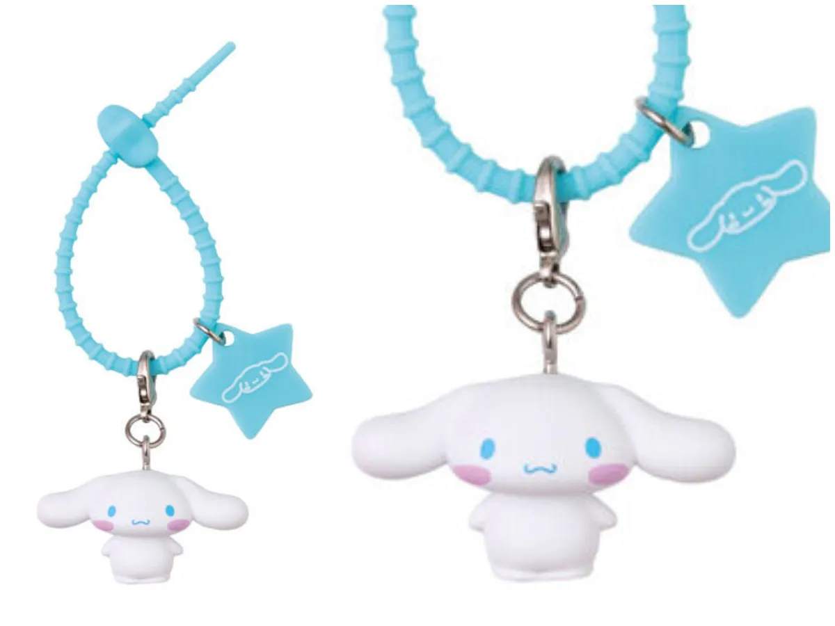 シナモロール サンリオキャラクターズ ななほしカラフルマルチチャーム バンダイの全体像とアップ画像(バンダイ ガシャポン)
