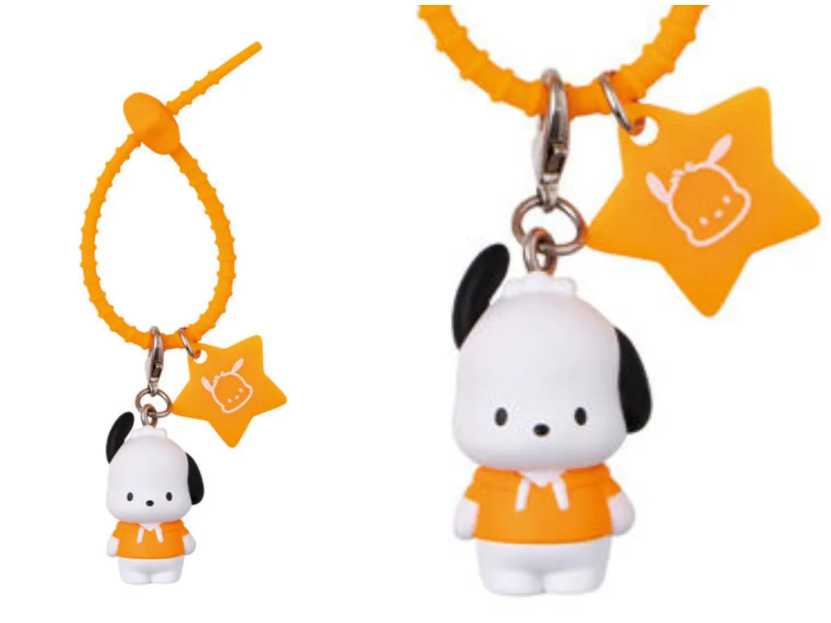 ポチャッコ サンリオキャラクターズ ななほしカラフルマルチチャームの全体像とアップ画像(バンダイ ガシャポン)