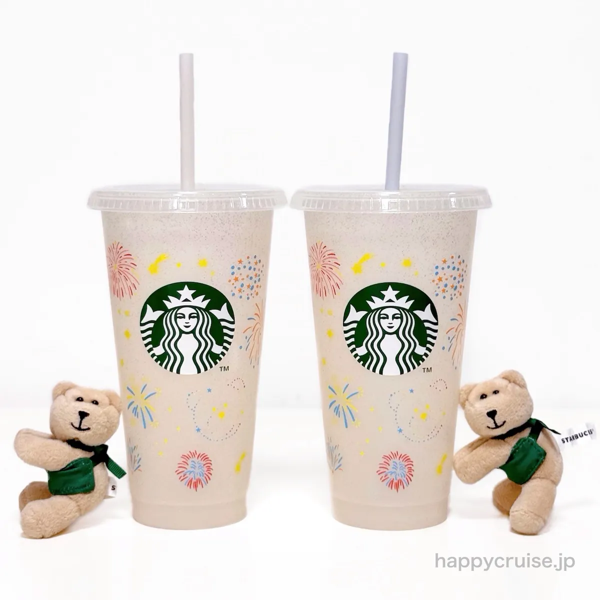 7月22日発売 スターバックス スタバの新作グッズ ベアリスタのストローキャップ付き♡色が変わるバナナ柄リユーザブルカップの商品画像
