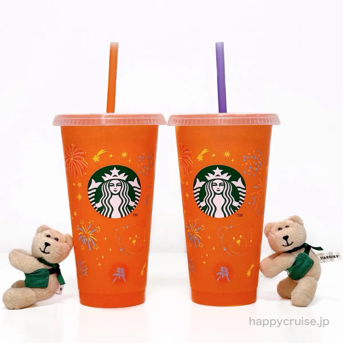 7月22日発売 スターバックス スタバの新作グッズ ベアリスタのストローキャップ付き♡色が変わるバナナ柄リユーザブルカップの商品画像