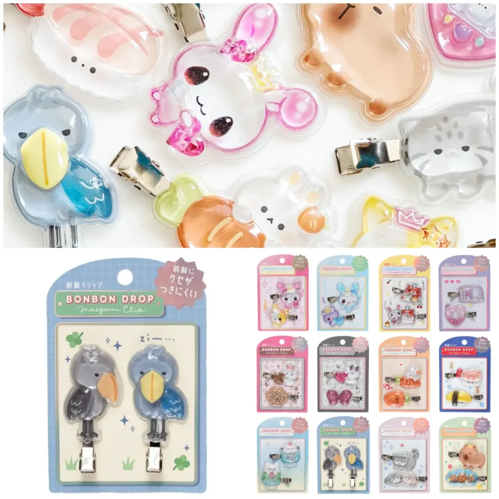 【ボンボンドロップ 前髪クリップ】かわいい新柄（全12種）がいよいよ登場！「ハシビロコウ」「マヌルネコ」「レオパードうさぎ」は人気必至♡